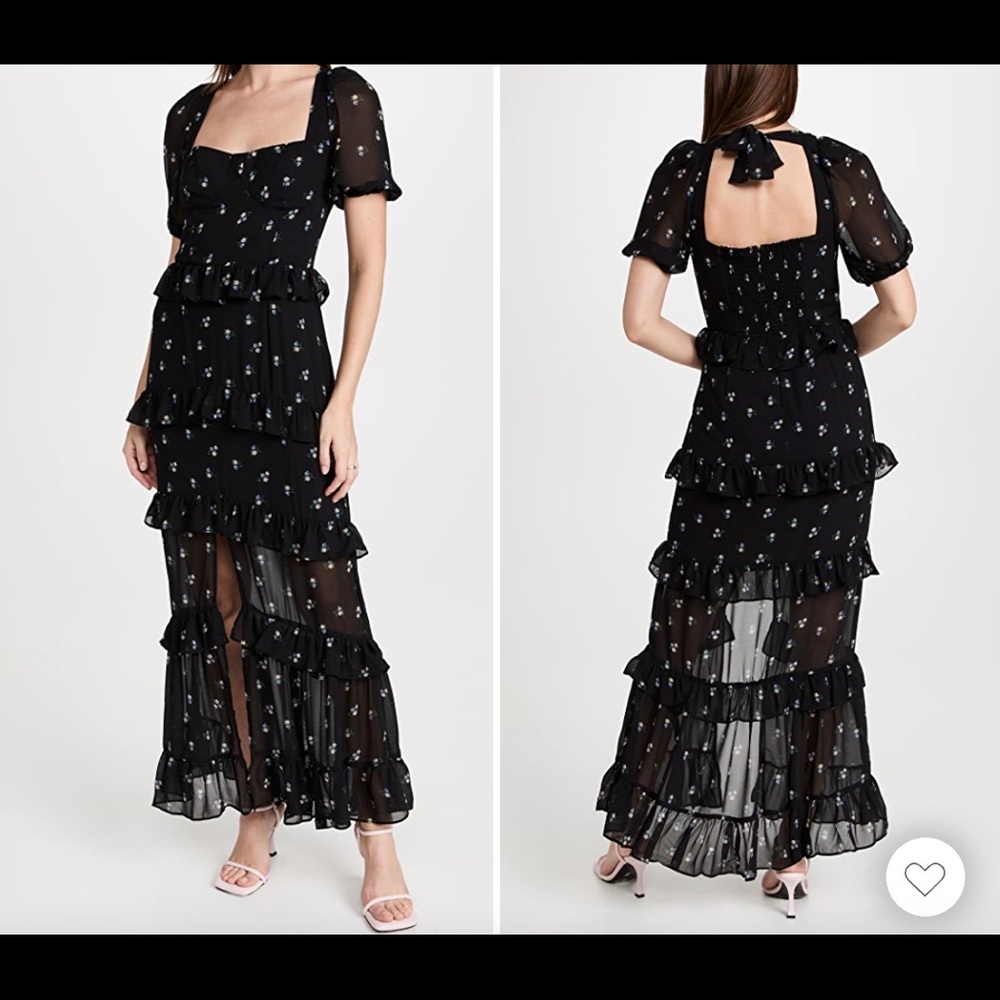 NWT Wayf Cici Bustier Tiered Maxi Dress